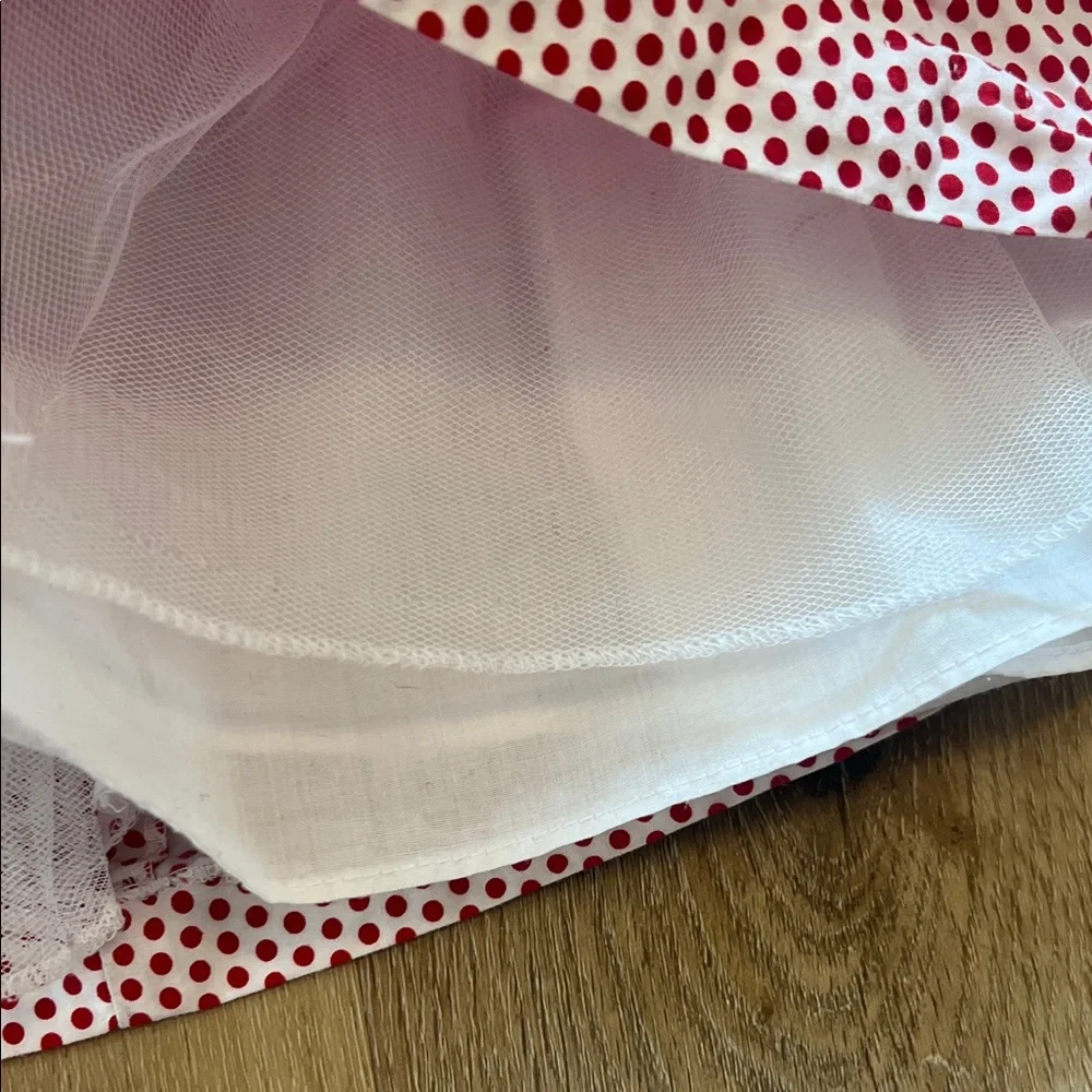 Vintage Charming Red and White Polka Dot Kids Dress 6